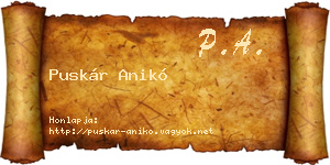 Puskár Anikó névjegykártya